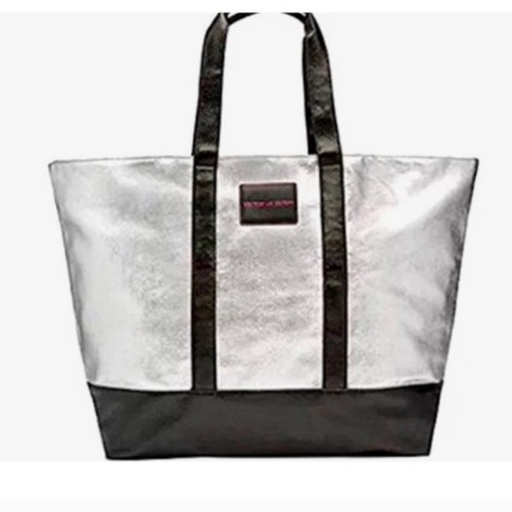 Silver Victorias Secret tote bag NWT